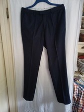 Men's H&M Dark Navy Blue Slimfit Zip Classic Long Workwear Dress Trousers Sze 36