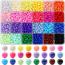 1440Pcs 6Mm Candy Color Acrylic round Beads, 24 Colors Assorted Plastic Bubble G