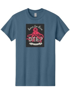 Born-To-Dive-2 Mens Graphic Tee, 100% Cotton, Casual Summer Wear