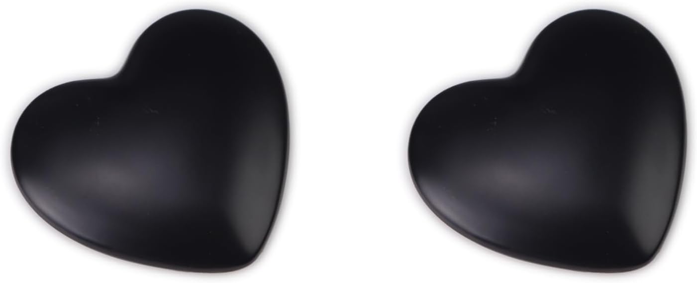 2PCS Heart Shape Metal Car Emblem, 1.8x1.6 Inch Decorative  Color: Matte Black