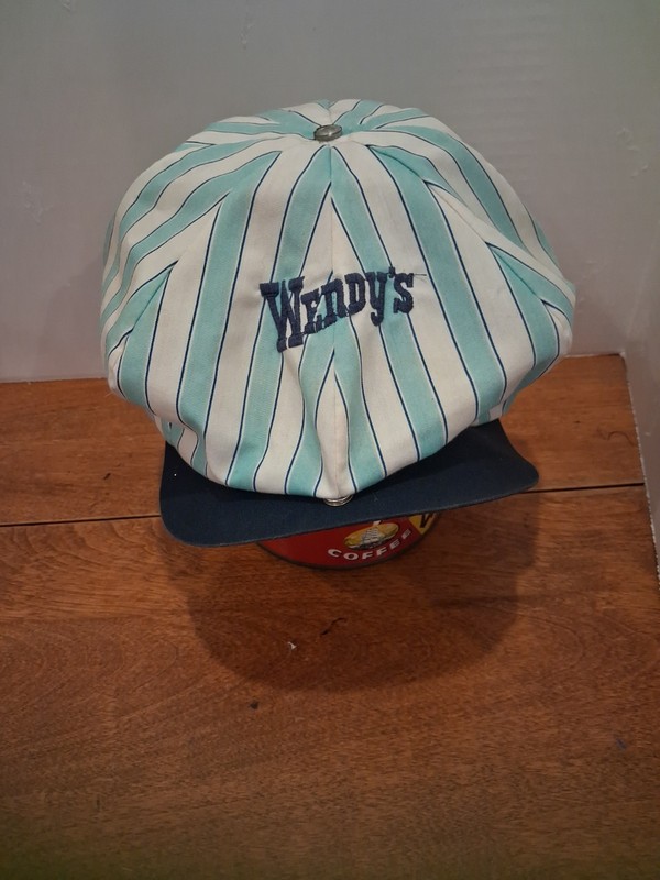 Wendy's Striped Vintage Painters Cap Hat