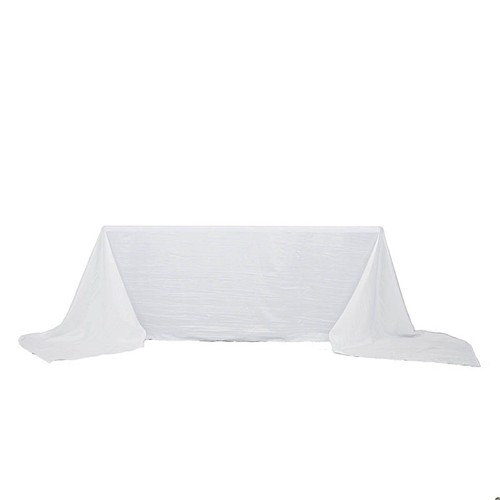 WHITE 90" x 156" Accordion Crinkle TAFFETA RECTANGULAR TABLECLOTH Party Supplies - 第 3/8 張圖片