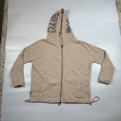 Lieblingsstuck Hoodie Womens Small Beige Rhinestone Detail Long Sleeve Zip-Up