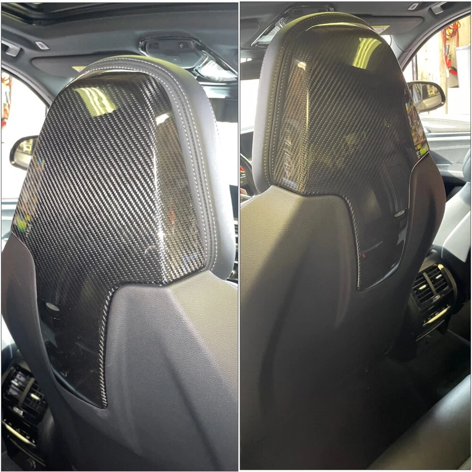 Tapa trasera de asiento de fibra de carbono seca para BMW Serie 8 F91 F92 F93 M8 2020-2024 Foto 4 de 4