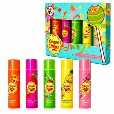 Chupa Chups Lip Licking LippenbalsamKollektion, 5 verschiedene Geschmacksrich...