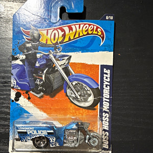 Hot Wheels Boss Hoss Motorcycle HW Main Street '11 2011 Police Blue/Silver 1:64