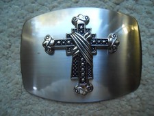 Religious Christian Symbol Belt Buckle. Non-Metallic Metal.