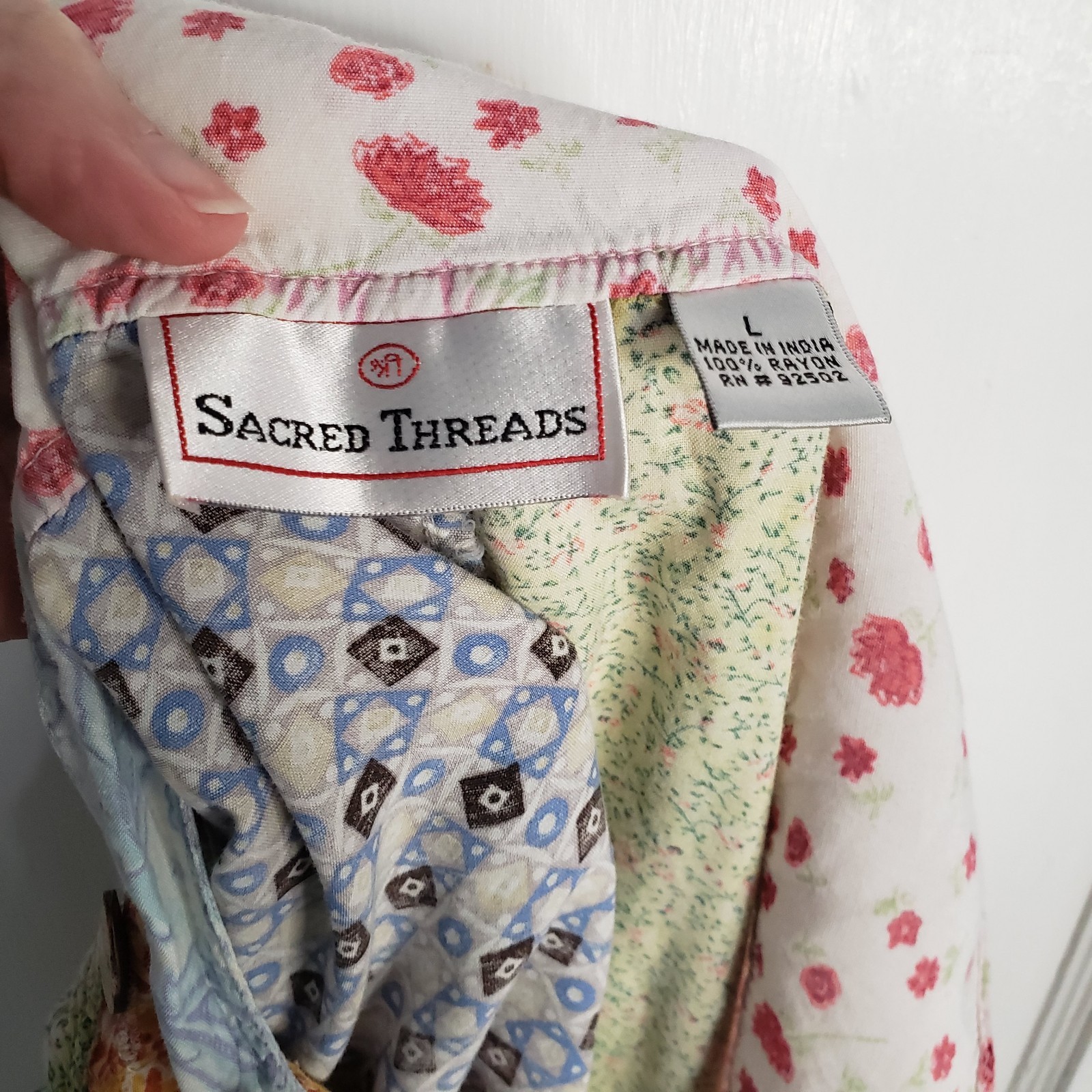 Sacred Threads Overalls Romper Patchwork Boho Hip… - image 6