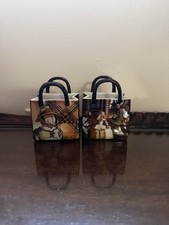 Set of 2 Spanish Ceramic Mini Planters Don Quixote Art Mug Style Decor