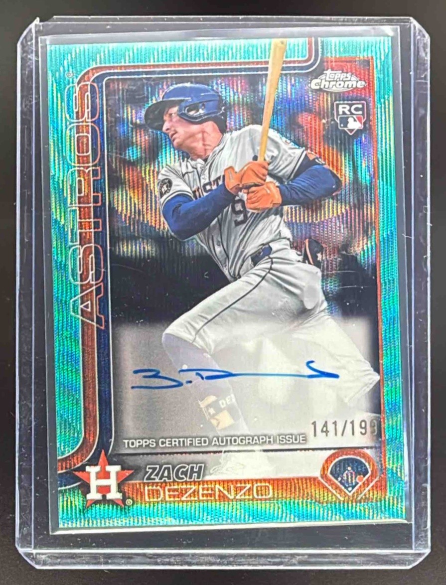 2025 Topps Chrome Zach Dezenzo Rookie Auto Aqua Wave Refractor /199