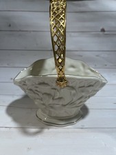 1996 Lenox Easter Lily Basket w/ Gold Trim NO BOX Mint 9โ Tall Made In USA