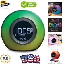 Alarm Clock Radio with Bluetooth Speaker and Color Changing Lamp, USB Chargin...