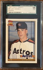 Jeff Bagwell Signed 1991 Topps Traded Rookie Card HOF SGC 10 98 RC PSA equiv. rookie card picture