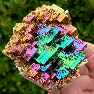203G ram Bismuth rainbow crystal elementBi gemstone Mineral specimen healing