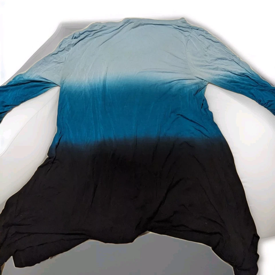 Blusa GraceElements Mujer XL Azul Degradado Pullover Drape Túnica Foto 2 de 4