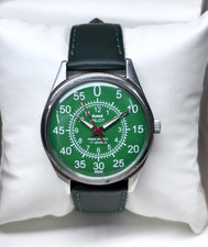 Vintage HMT Pilot Green 17 Jewels Mechanical Hand Winding Men's Wrist Watch