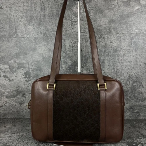 Rare sac bandoulière femme Christian Dior Trotter cuir daim marron F/S
