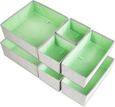 Drawer Organizer Dividers, Foldable Fabric Drawer Organizers Storage Bins for...