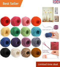 Vibrant Jute Twine Set - 16 Rolls of 2mm Craft String for Gardening & Decoration
