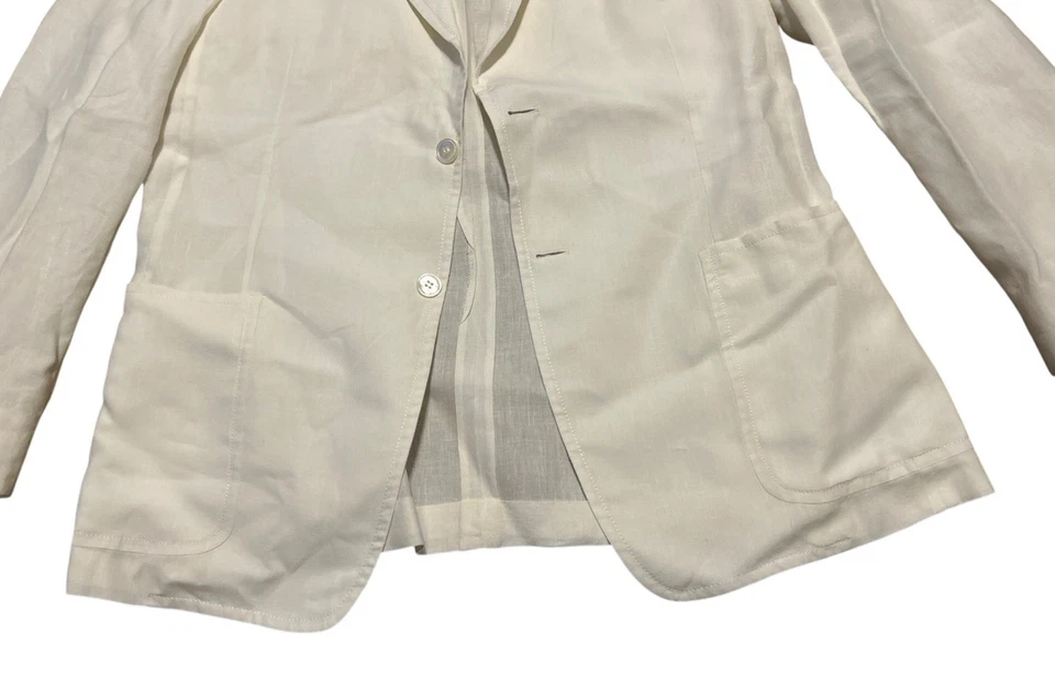Z Zegna Light 100% Linen Blazer Sport Jacket Mens Size IT54R White 2 Button - Image 4 of 4