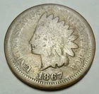 1866 P Indian Head Cent Penny  *AG - ABOUT GOOD*  **FREE SHIPPING**