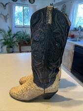 Rare VTG Tony Lama Exotic Snakeskin Python Black Leather Womens Sz 6M 62002