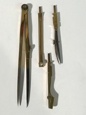635c  Antique  Architects Draughtsman's Compass Dividers  with Attachments 16cm