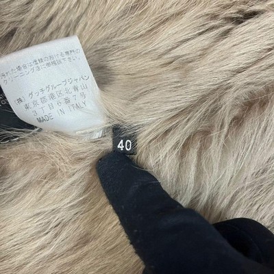 【ビッグシルエット】グッチコート　40 バンブー GUCCI Mouton Coat Real Fur Size 40 Beige GG Logo Bamboo Toggle