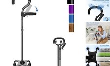 Canes for Women/Men with Second Handle, Foldable  Adjustable Walking black