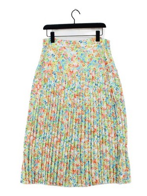 Never Fully Dressed Women's Midi Skirt L Multi 100% Polyester Pleated