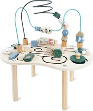 Wooden Activity Table for Toddlers, Montessori Toy for Baby Activity Table with 