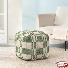 Handcrafted Eco-Friendly Pouf Ottoman Footrest Durable Living Room Kidsroom New