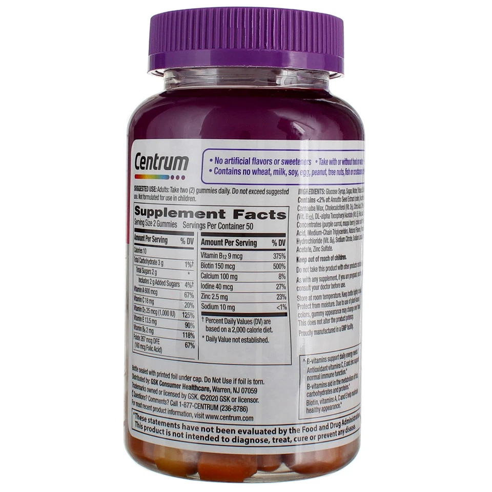 Centrum女式多种维生素木乃伊天然水果,100 克拉 — 第 2/3 张图片