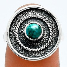 Natural Azurite Chrysocolla 925 Sterling Silver Ring s.7 Jewelry R-1439