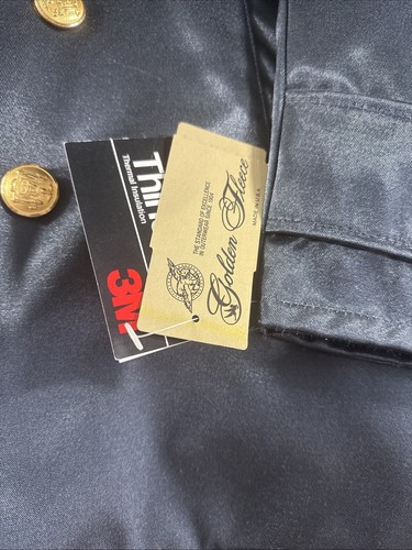 Men's rare vintage Golden Fleece Trench Coat size 42 Navy Thinsulate New & Tag - Picture 2 of 8