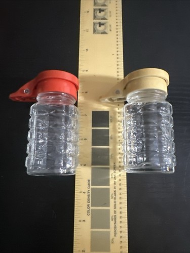 Vintage Gemco Salt N Pepper Shakers Pressed Glass Travel Camping Pepper N Salt - Bild 14 von 16