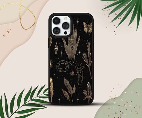 FUNDA DE TELÉFONO CON SÍMBOLOS MÁGICOS PATRÓN DE BRUJA PARA IPHONE SAMSUNG PIXEL GÓTICO - Imagen 6 de 8