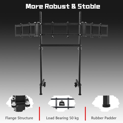 Dardoo Triple Screen Monitor Stand For Round Tube Racing Simulator Cockpit - Picture 5 of 6