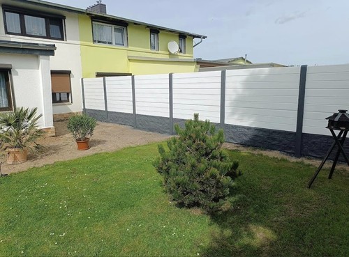 Betonzaun aus Polen 25m  Sichtschutz Schallschutz Gartenzaun Lieferung Abladen - Bild 1 von 24