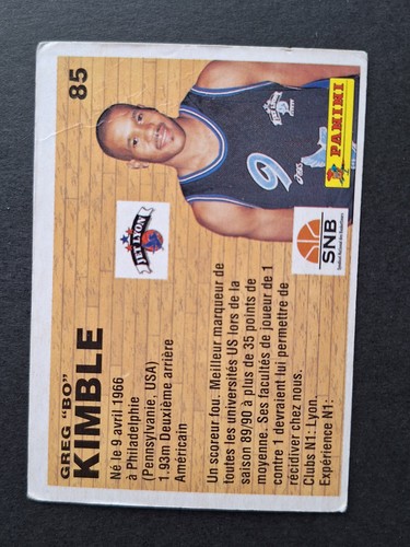Greg "BO" Kimble #85 ROOKIE Official Basketball Cards 1994 - Panini France - Picture 2 of 2