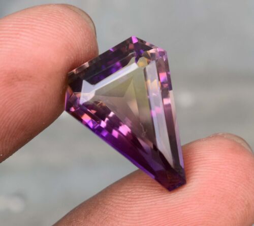 20.00 Ct Beautiful Natural Ametrine Trillion Cut Certified Loose Gemstone - Picture 3 of 8