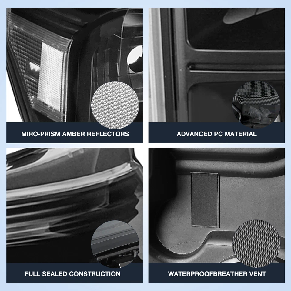 Faros esquineros transparentes carcasa negra para Ford F250-F550 Super Duty 2011-16 Foto 3 de 4