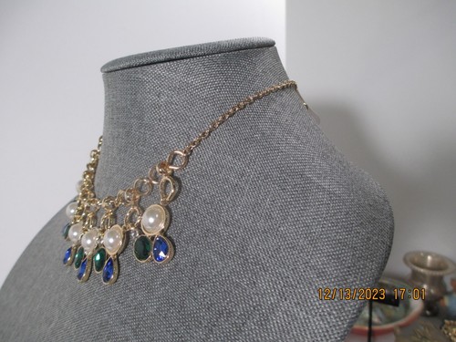 Gloria Vanderbilt Halskette ~ Gold, Blau, Grün und CZ's ~ Neu mit Etikett - Bild 8 von 13