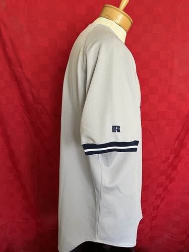 VINTAGE 1990s NY New York Yankees Grey Diamond Russell Athletic Jersey 48 Lg XL - Picture 16 of 18