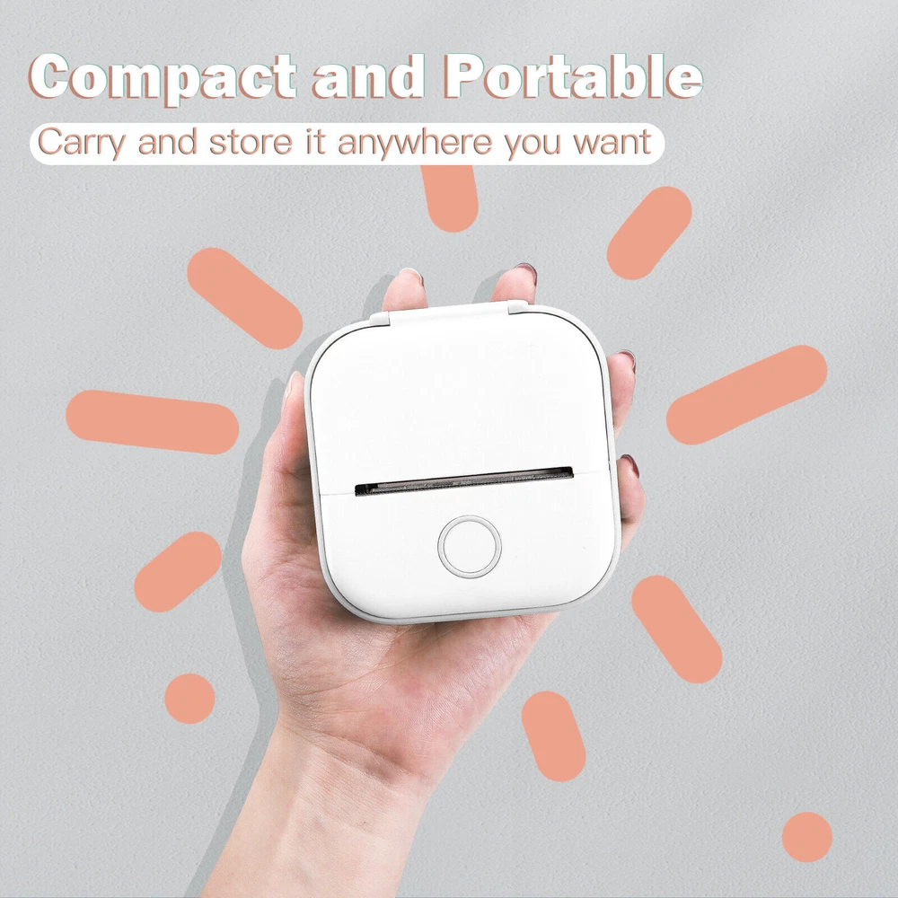 Phomemo T02 Mini Wireless Bluetooth Thermal Photo Printer Inkless Label Maker