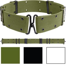 Tactical Pistol Belt Metal Clip Attach Buckle Military Combat Outdoor Heavy Duty