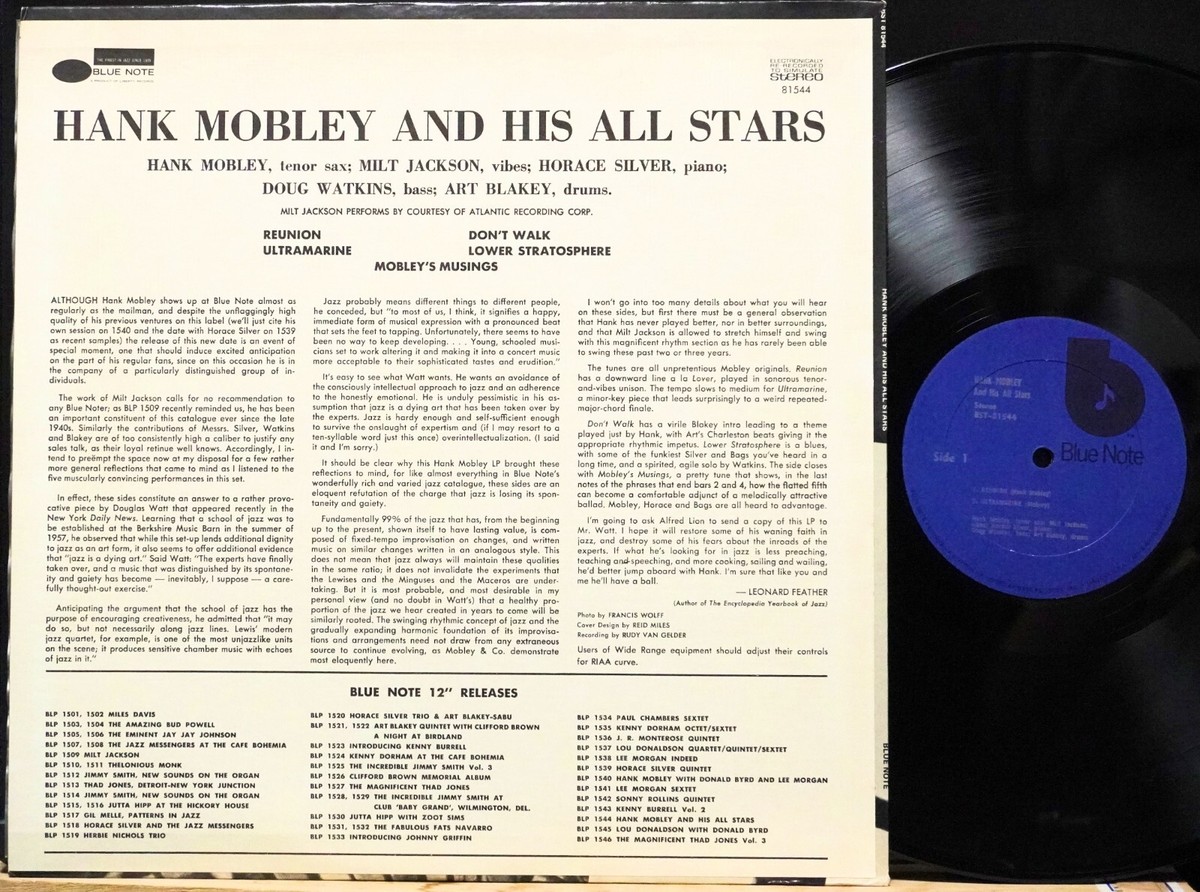 HANK MOBLEY「AND HIS ALL STARS」 Hank Mobley – Hank Mobley And His All Stars – Vinyl (LP