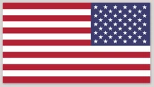 3 Inch Non-Reflective Reverse United States of America American Flag Sticker