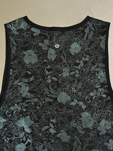 Lululemon Tank Top Donna 10 Muscoli Love Shine Nero Iridescente Foil Floreale - Foto 14 di 20