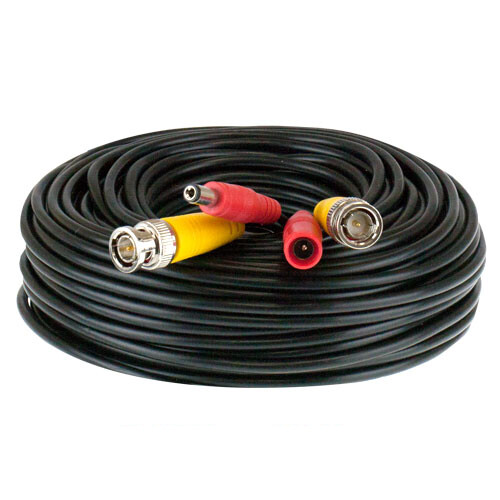 25 Foot Combo CCTV Coaxial Black Cable - Zdjęcie 1 z 1